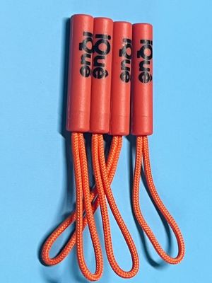 Waterproof Orange Plastic Swing Cord Zipper Puller For Clothes Jumpsuit
