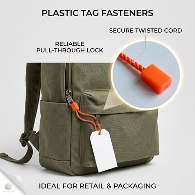 Fabrics Orange Plastic Tag Fastener Retail Store Clothing Accessory