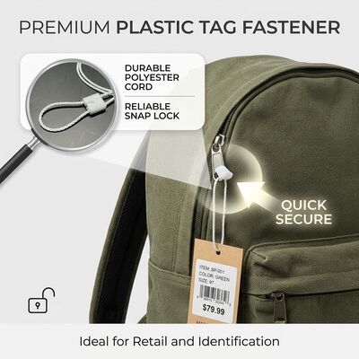 Sustainable Square Locking Plastic Tag Fastener String Seal CMYK For Clothes Custom