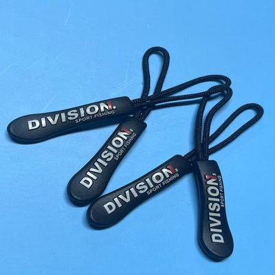 Black Plastic Hanging Rubber Nylon Zipper Puller Strings OEM