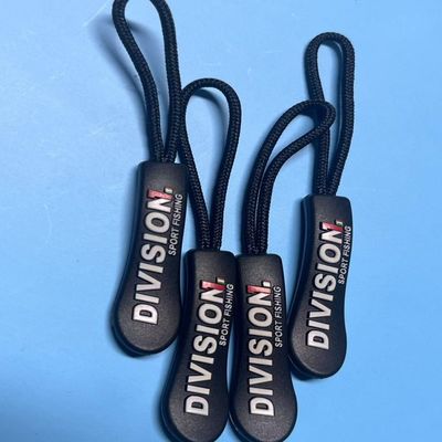 Black Plastic Hanging Rubber Nylon Zipper Puller Strings OEM