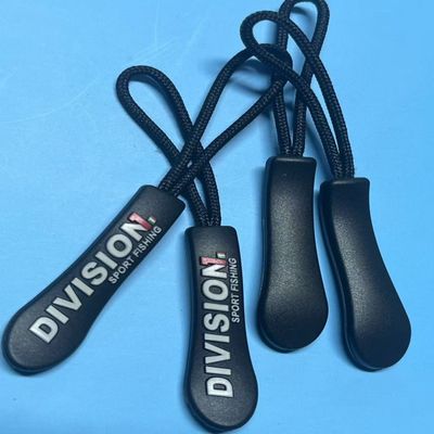 Black Plastic Hanging Rubber Nylon Zipper Puller Strings OEM