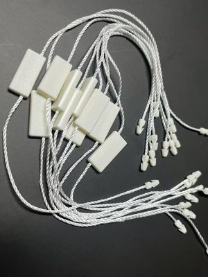 Rectangle Polyester Snap Lock Plastic Tag Fastener White Eco Friendly