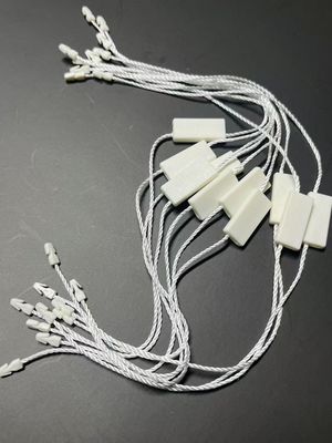 Rectangle Polyester Snap Lock Plastic Tag Fastener White Eco Friendly