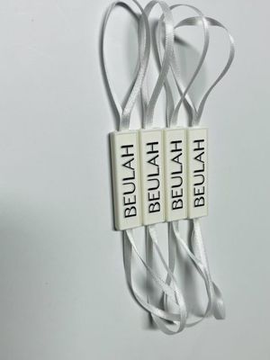 Embossed Logo Label Snap Lock Pin Loop Plastic Fastener Hang Tag With String