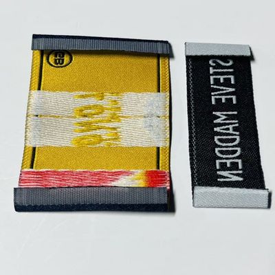 Ultrasonic Cut Embroidered Woven Clothing Labels Garment Tags Custom