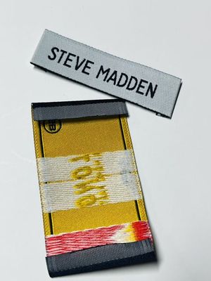 Ultrasonic Cut Embroidered Woven Clothing Labels Garment Tags Custom
