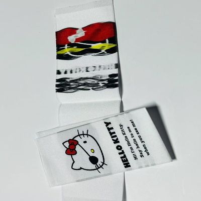 Needle Loom Woven Fabric Labels Sew On Name Labels Sticking On Backing OEM