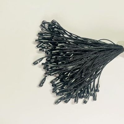 Custom Plain Swing Black Hang Tag Stringing Cord For Retail Store