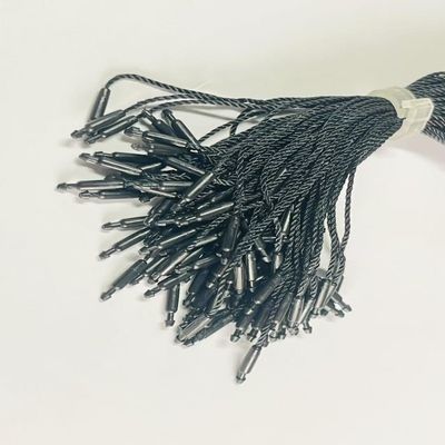 Custom Plain Swing Black Hang Tag Stringing Cord For Retail Store