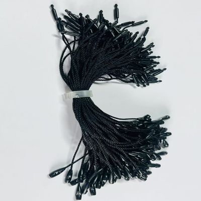 Custom Plain Swing Black Hang Tag Stringing Cord For Retail Store