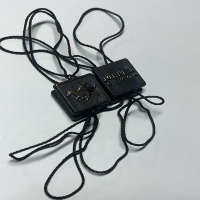 Garment Swing Price Tag Fasteners Black Hanging Tags Strings OEM