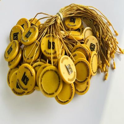 10 Inch Yellow Plastic Tag Fastener Loop Lock Pins Tag For Clothing