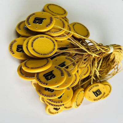 10 Inch Yellow Plastic Tag Fastener Loop Lock Pins Tag For Clothing