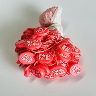 OEM Bulk Quantities Plastic Fastener Hang Tags With Snap Lock Pins And Security Loops
