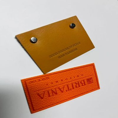 Rectangle Shape Custom Leather Labels for Garment Label Promotion