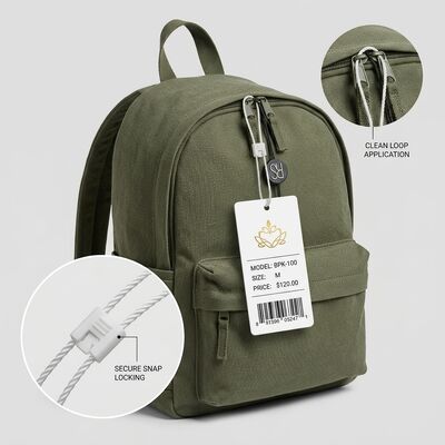 Approximately 10 Inches Hanging Length Plastic Tag Fastener Suitable for Bags Made from Durable Plastic Texture Ensuring Attachment