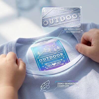 Customizable Heat Transfer Clothing Labels Perfect for Different Body Sizes and Customer Requirements